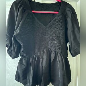 Black peplum blouse
